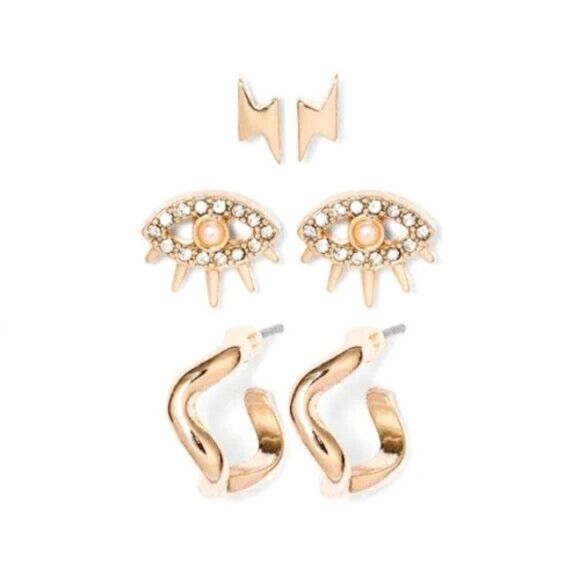 COPY - SUGAR FIX "3 Pair Micro Stud Earring Set" (Gold) ~ NEW!!! - Picture 5 of 5